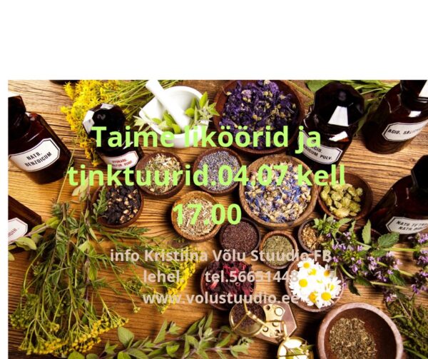 Taime liköörid ja tinktuurid. Õpituba taimehuvilistele