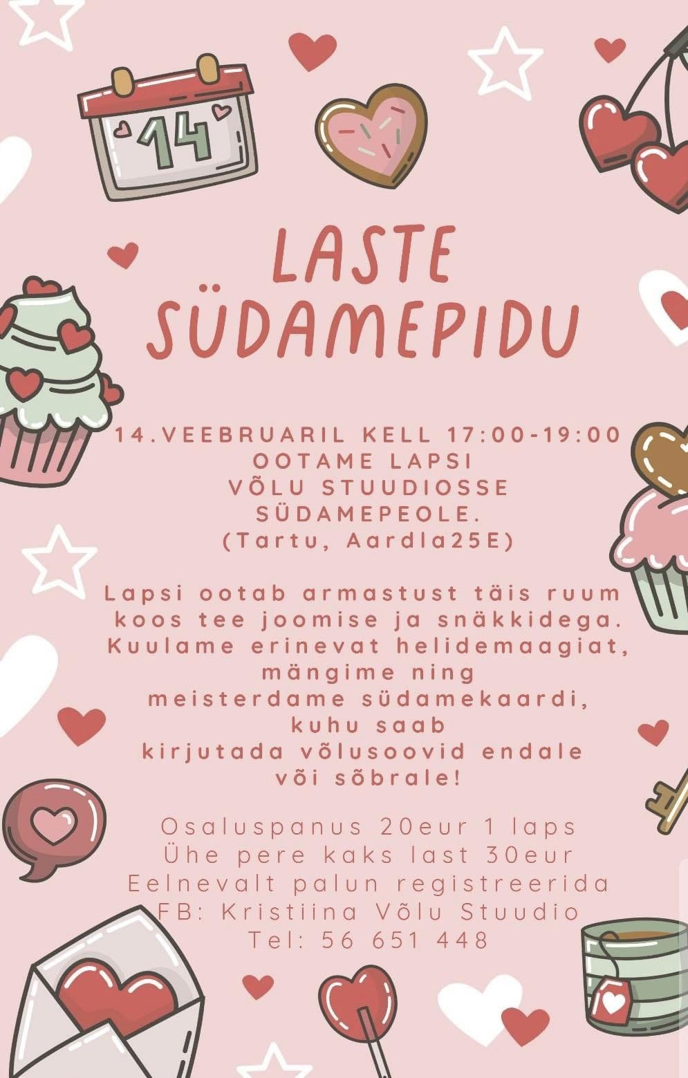 Laste sõbrapäevapidu võlustuudios Tartus